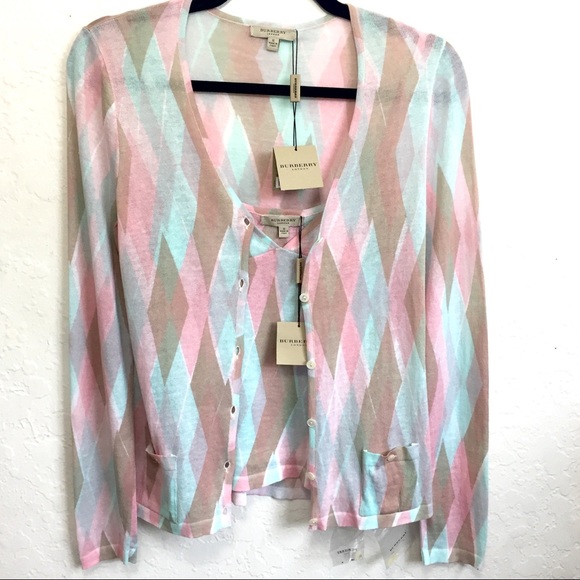 Burberry Sweaters - Burberry Argyle Cardigan and Tank Set Small